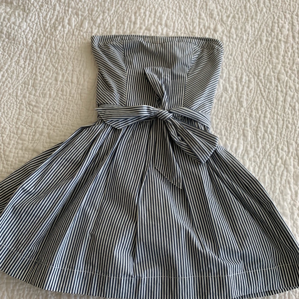 Hollister Navy Blue / White Seersucker Dress